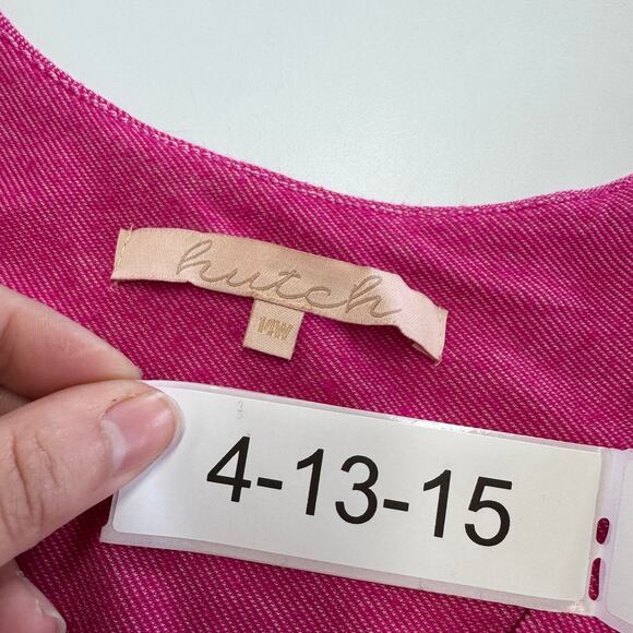 Hutch Dress Womens‎ 14W Pink Orange Striped Knit Stretch Pockets Mini - Picture 3 of 8